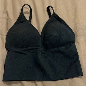 Women's Black Deep-v Padded Top